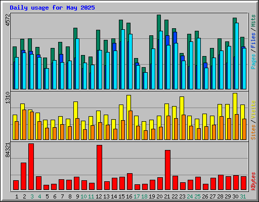 Daily usage for May 2025