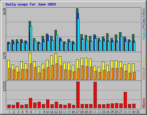 Daily usage for June 2025