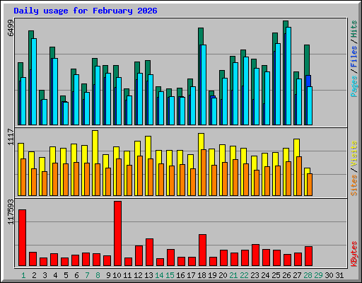 Daily usage for February 2026
