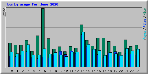 Hourly usage for June 2026